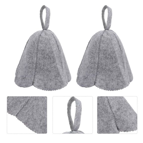 Soimiss 4Pcs Assorted Color Sauna Hats Felt Hair Dry Caps for Room Use