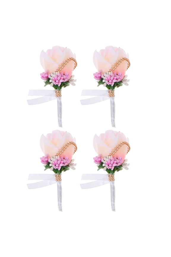 4pcs Wedding Favor Artificial Rose for Groom in Cloth with Wedding Accessory