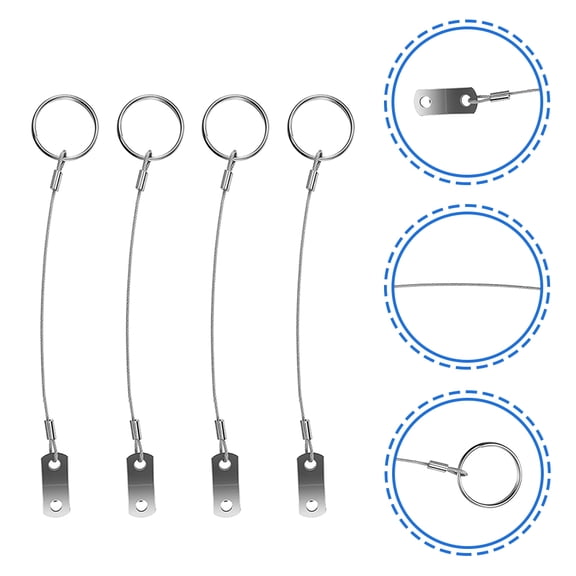Soimiss 4Pcs Salt Resistant Stainless Steel Lanyard Cable for