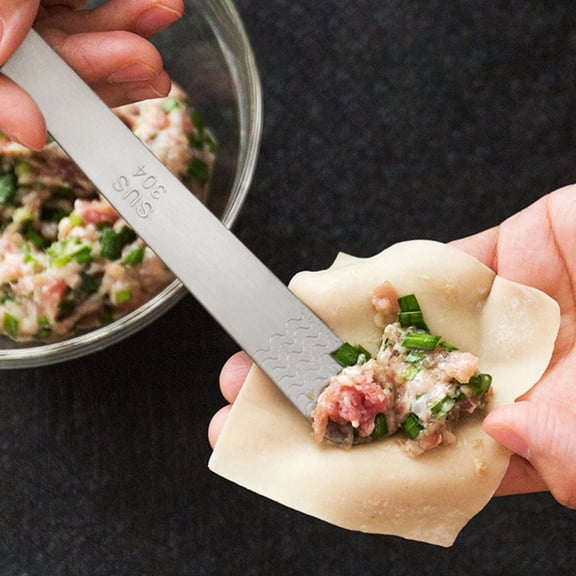 Soimiss 4Pcs Wonton Stuffing Spoons Stainless Steel Dumpling Maker Comfortable Grip