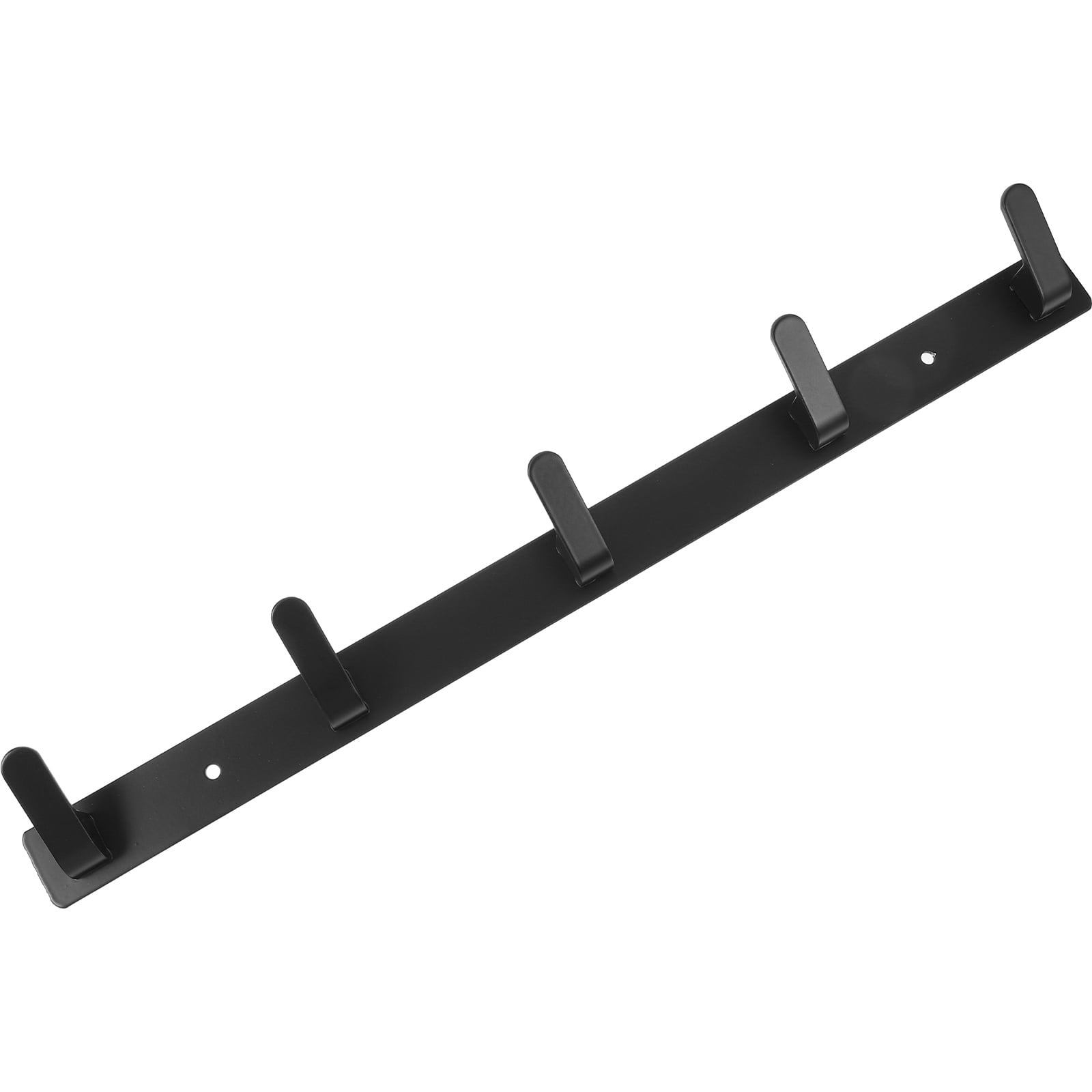 UNOMOR 5 Hooks Bathroom Clothes Rail Black Aluminum for Hanging Towels ...