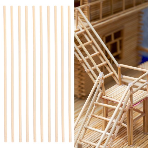 Soimiss 50Pcs Hardwood Craft Sticks Light Yellow Sticks for Architectural Models Natural Aesthetic for Model Builders