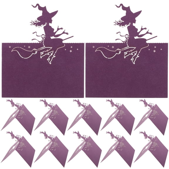 Soimiss 50pcs Purple Paper Place Cards for Weddings Elegant Table Name Seating Cards