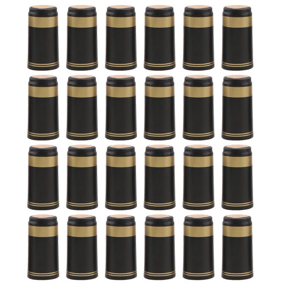 UNOMOR 50pcs Black PVC Heat Shrink Caps for Bottle Protection Wine Sealing Size 2.5x4.5 Inches