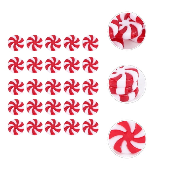 UNOMOR Decorative Small Candy Cane Acrylic for Kids Party 50Pcs 1In