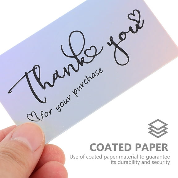 UNOMOR 50pcs Thank You Postcards Thank You Notes Multi colored Coated Paper Client Communication Business Owners