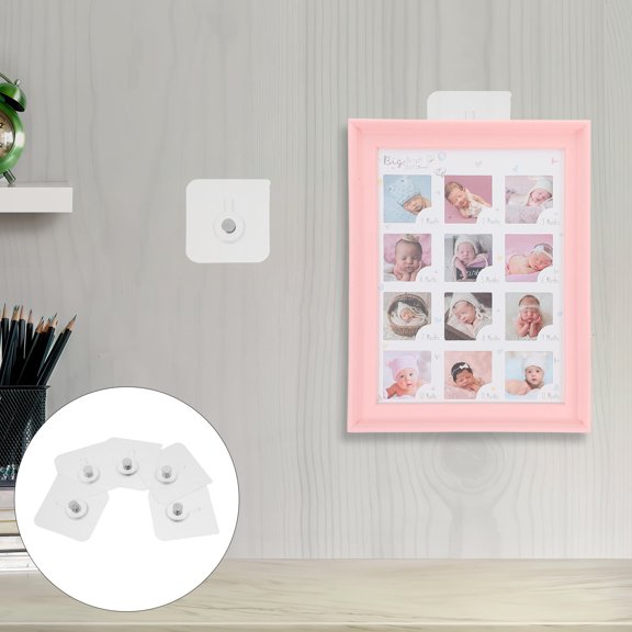 Soimiss Waterproof White Adhesive Hooks for Hanging Framed Pictures on Multiple Surfaces