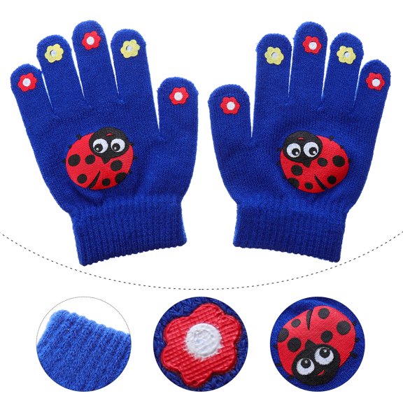 UNOMOR 5Pcs Children Gloves Acrylic Fibres Practical Design for Winter Season