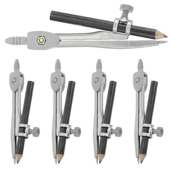 Soimiss 5Pcs Portable Drawing Compass Kit Easy to Operate for School Office and Home Use