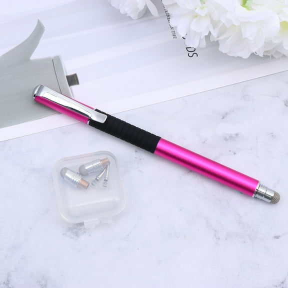 UNOMOR 5Pcs Computer Capacitive Pens for Adults with 2-in-1 Design in Pink