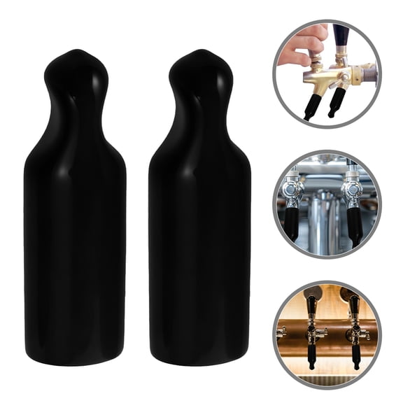 Soimiss 5Pcs Easy to Install Black Rubber Beer Faucet Covers for Effective Prevention of Spills and Stains