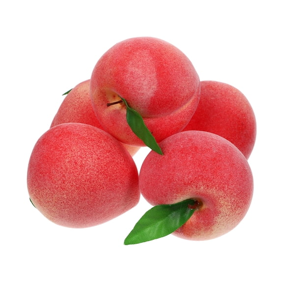 Soimiss 5Pcs Simulation Peach Ornament Pink Artificial Fruit Model Home Decoration Lifelike Decorative Accent