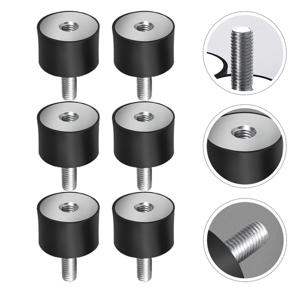 Soimiss 6 Pcs Vibration Isolation Mount Rubber Damping for Air Compressors Industrial Use Black