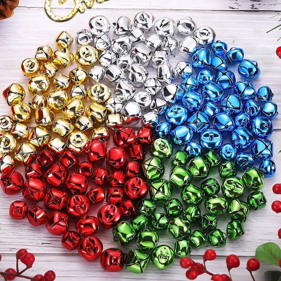 Soimiss 60Pcs Portable Silver Xmas Bells for Multi-Function DIY Projects