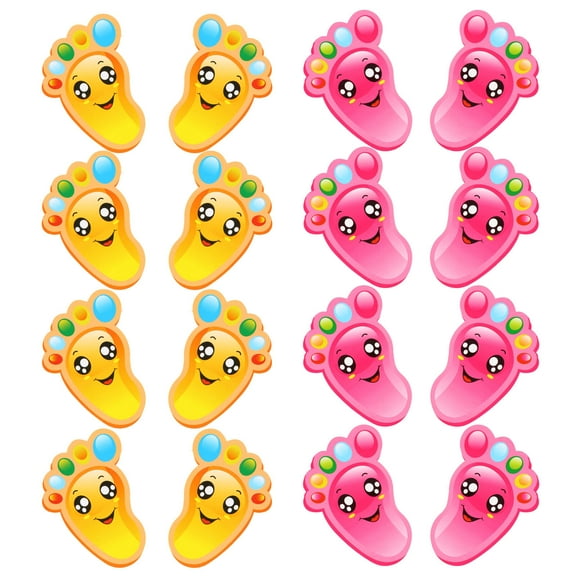 UNOMOR 60 Pieces Footprint Decal Stickers Synthetic Material Guidance Outdoor Use for Kindergarten