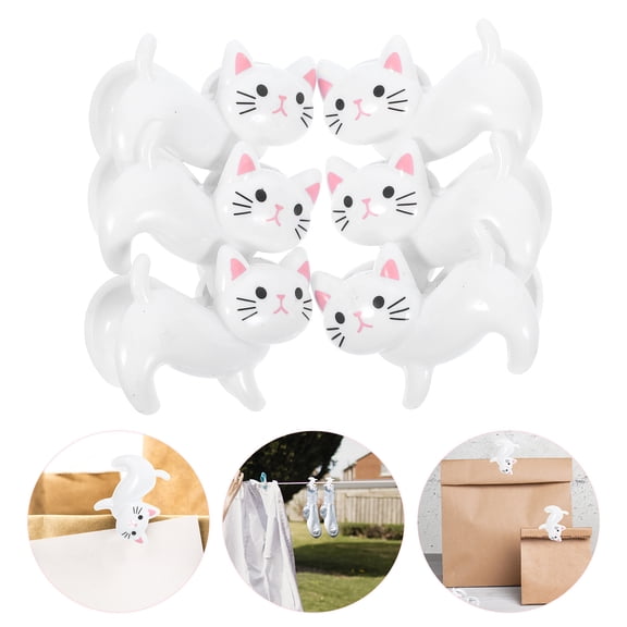 UNOMOR 6Pcs Towel Clips for Hanging Clothes White Sealing Snack Bags Home Use