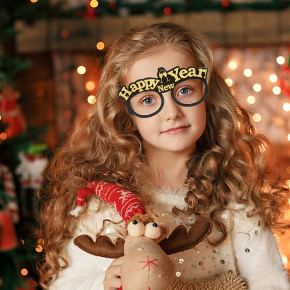 Soimiss 6pcs New Years Eve Glasses Paper Photo Props for Celebration Decorations at New Years Eve Party Back to School