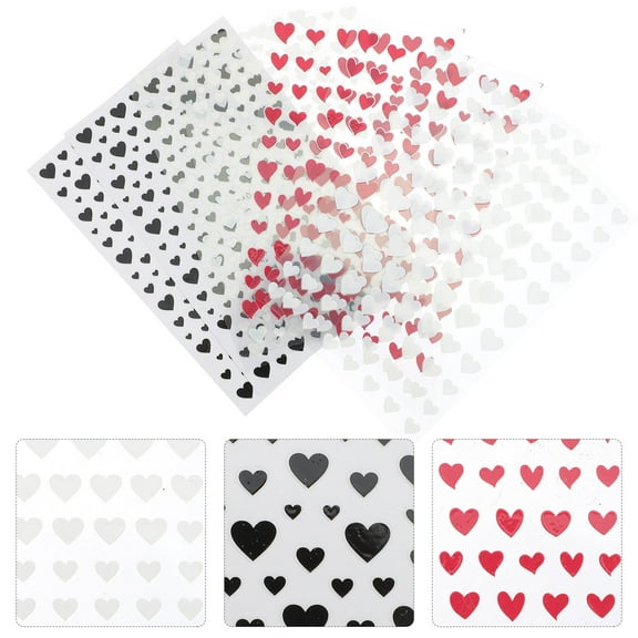 UNOMOR 8 Sheets Heart Shaped Decals Paper Self Adhesive for Women Cosplay Use Valentine's Day