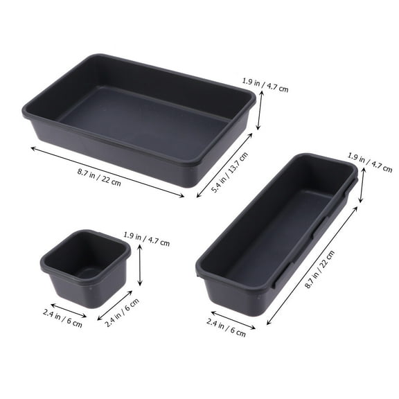 Soimiss Utensil Storage Box Plastic Black Categorize Home Organization 8Pcs