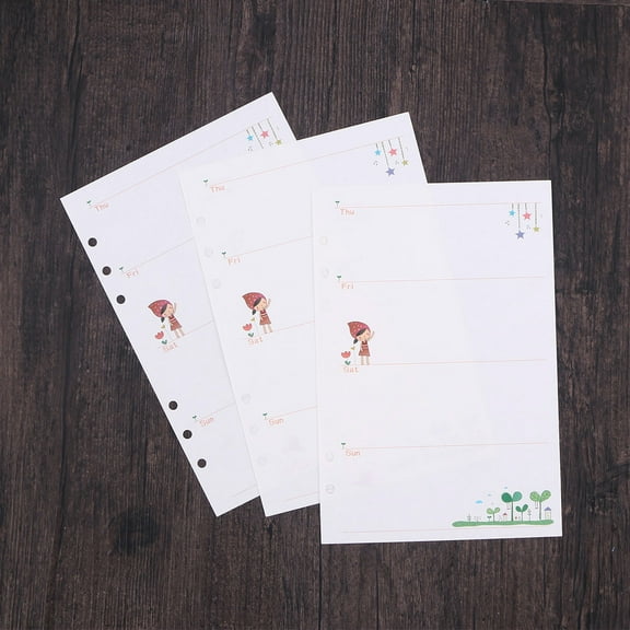 UNOMOR 90 Sheets Loose Leaf Notebook Paper for Daily Use and Travel with Round Hole Design