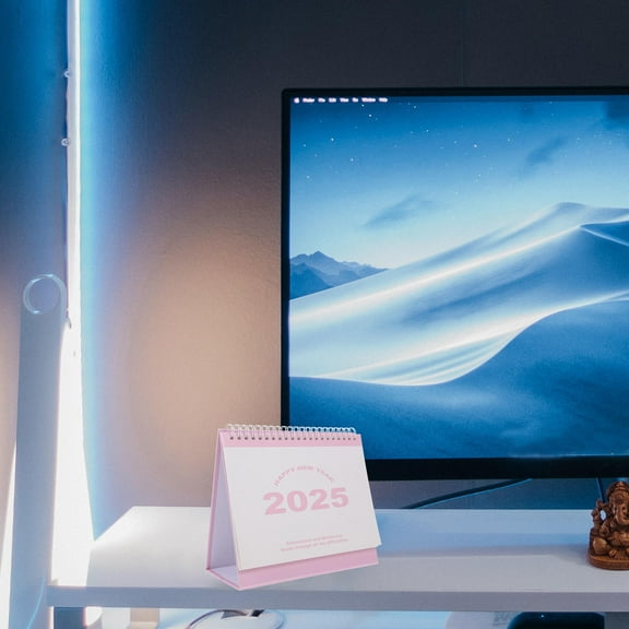 Soimiss Pink Standing Desk Calendar 2025 with Easy Flip Pages and Monthly Planner