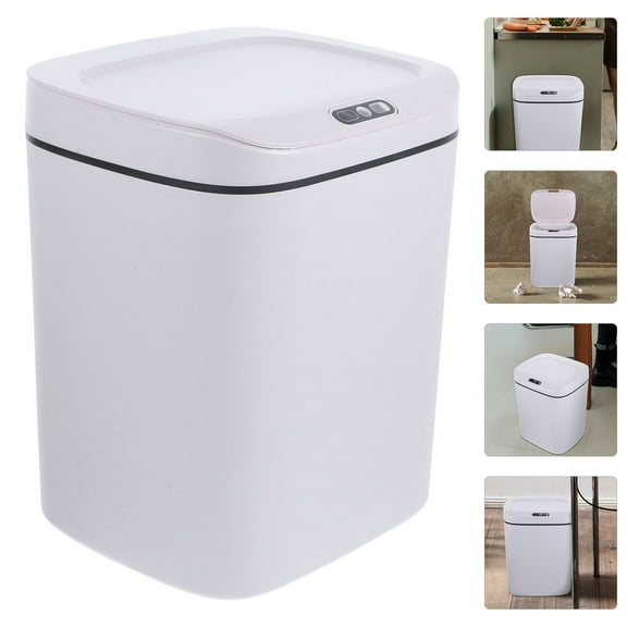 Soimiss Home Intelligent Trash Can White Garbage Box for Kitchen Bathroom