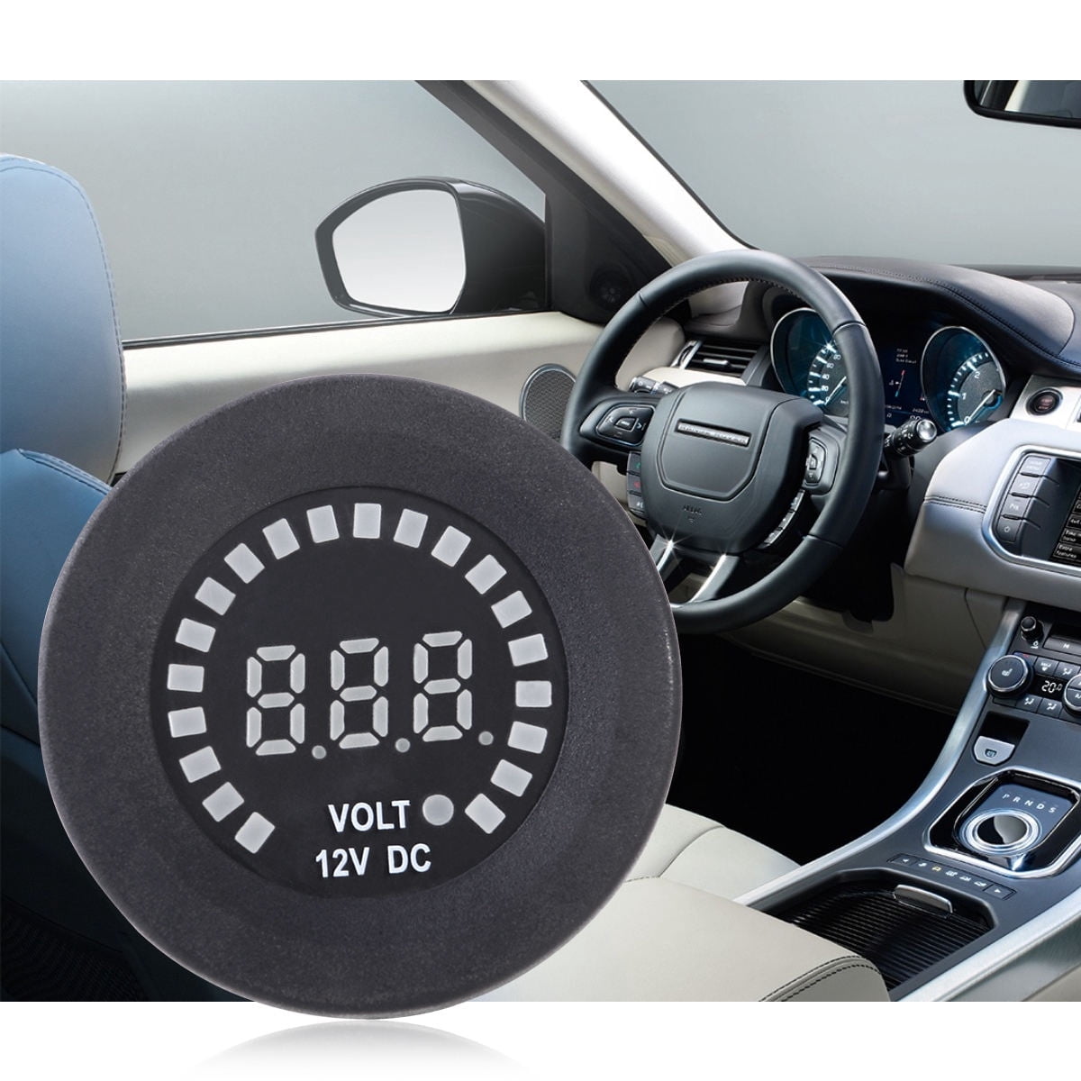 UNOMOR Automotive Volt Meter for Vehicle Monitoring Black PA66 DC Voltage Measurement 1 Set