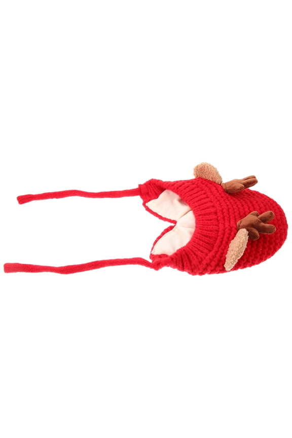 Kids Winter Hat Crochet Braided Red 1Pcs
