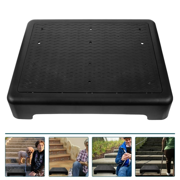 Soimiss Step Stool for Elderly Anti-Slip Plastic Footrest Black 1Pack