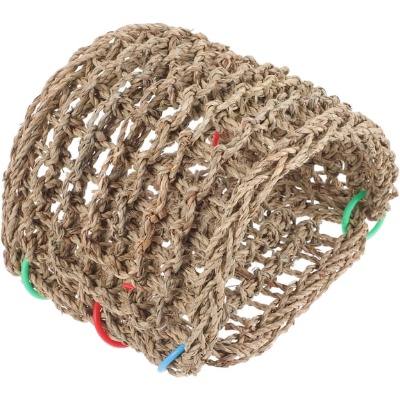 UNOMOR Bird Sleeping House Woven Bird Nest Plastic Ring Light Brown 1Set