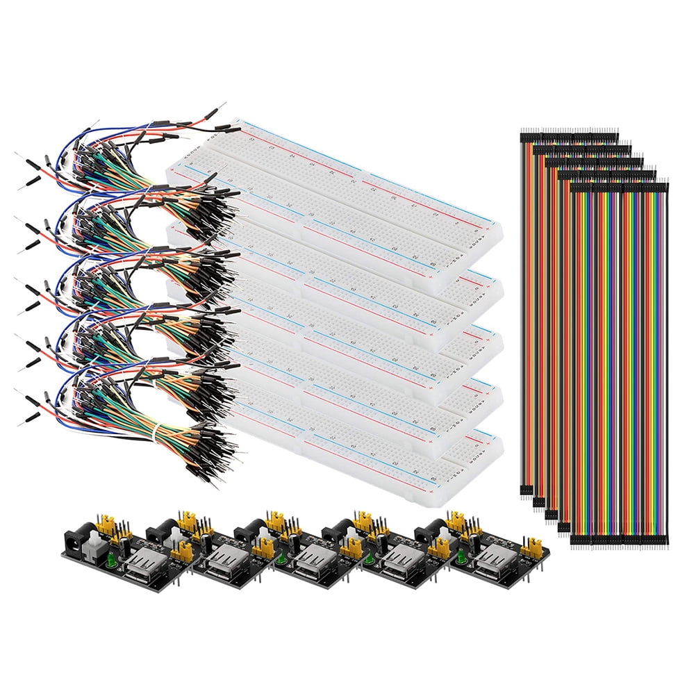 Soimiss Breadboard Power Supply Module Breadboard Jumper Wire Kit Multi Electron Portable 5Pack