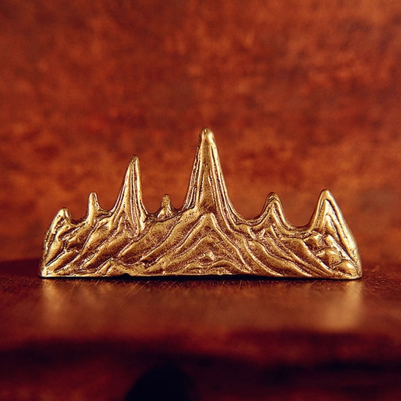UNOMOR Brush Pen Rest Mountain Shape Brass Brush Holder Golden 1Pack for Home Use