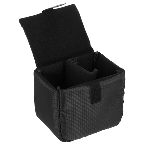 Soimiss Black Polyester Water Resistant Camera Lens Case Bag with Protective Shock Absorbing Liner