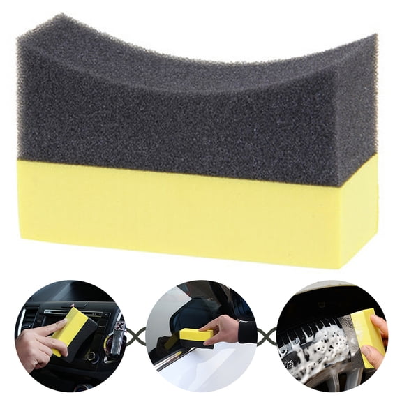 UNOMOR Car Wash Sponge Compounded PE Yellow Effective for Car Owners 1Pcs