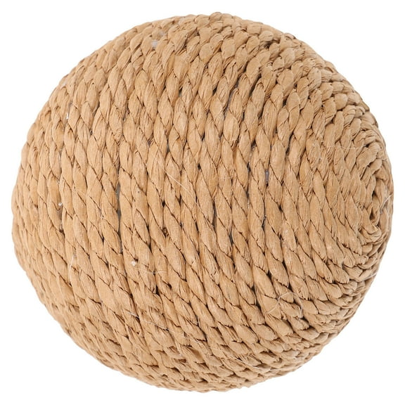 Soimiss 1Set Cat Ball Scratcher Indoor Use Brown Hemp Rope for Pet Owners
