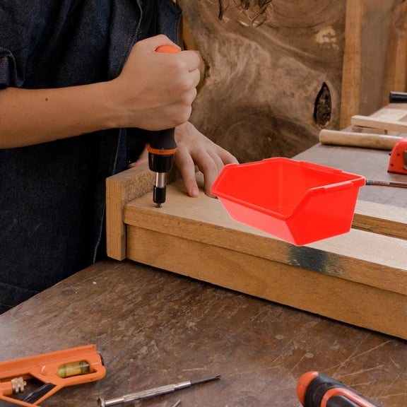 Soimiss Red Plastic Storage Box for Component Storage with Stackable New PP Material