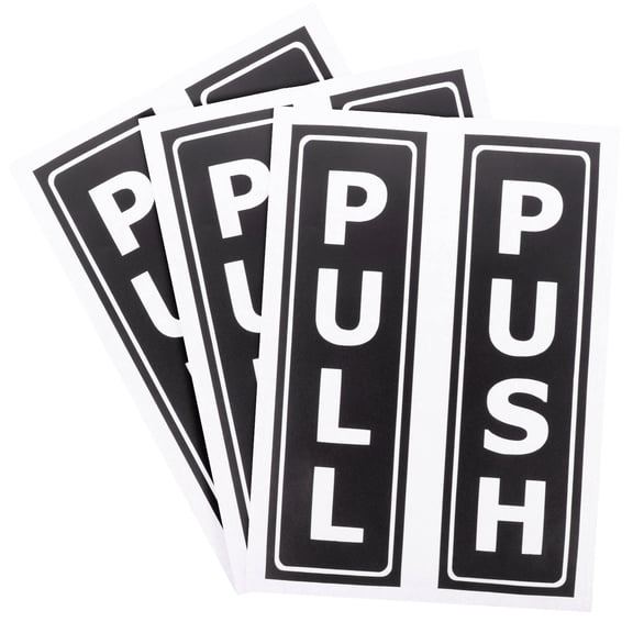 Soimiss PVC Pull Push Door Signs, Black, Removable and Reusable for Smooth Surfaces