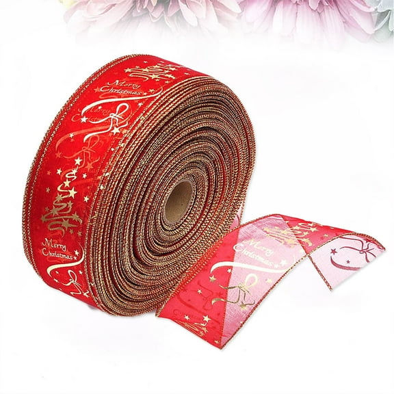 Soimiss Glitter Web Mesh Ribbon for Wrapping Elegant Red Gauze Decoration Band 1Set