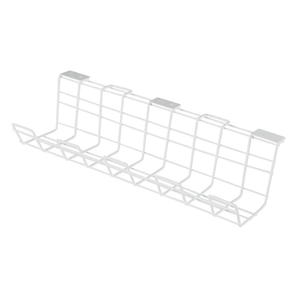 Soimiss Cable Management Shelf White Under Desk Iron Rack Durable Cord Organizer for Home