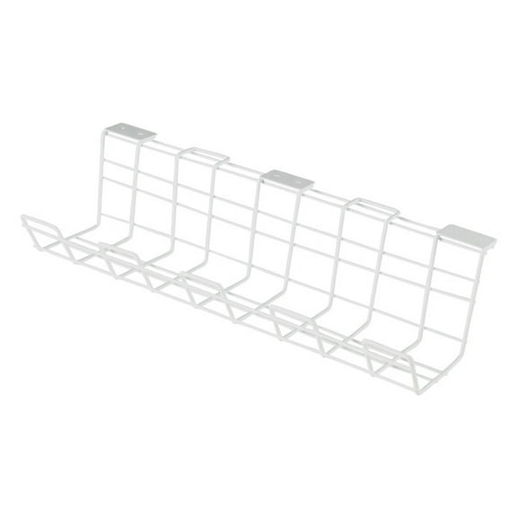 Soimiss Cable Management Shelf White Under Desk Iron Rack Durable Cord Organizer for Home