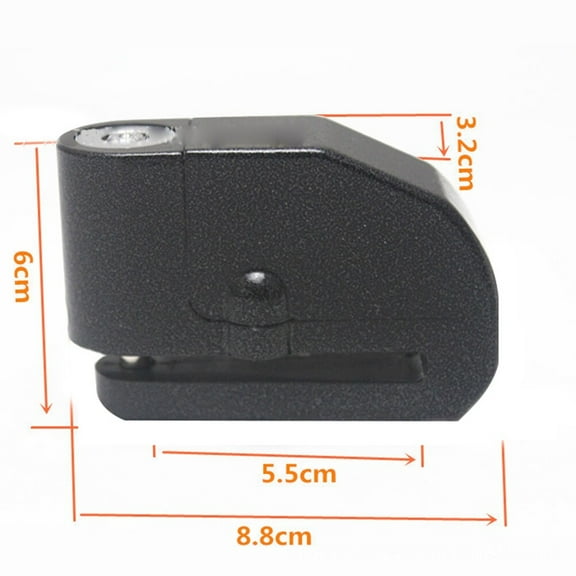 UNOMOR Disc Lock Alarm For Motorcycle Theft Disc Brake Lock With Siren Pin Durable Body For Bikes Scooters Black