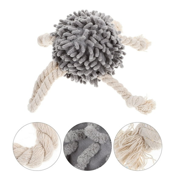 Soimiss Squeaky Tug Dog Toys Plush Grey Puppies Training Sessions 1 Set