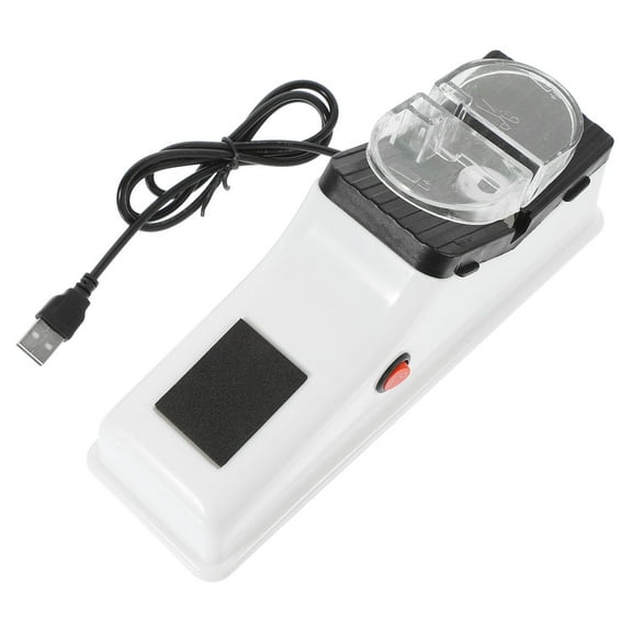 Soimiss 1Pc White Electric Knives Sharpener Fast Polishing Whetstone with Protective Cover for Kitchen