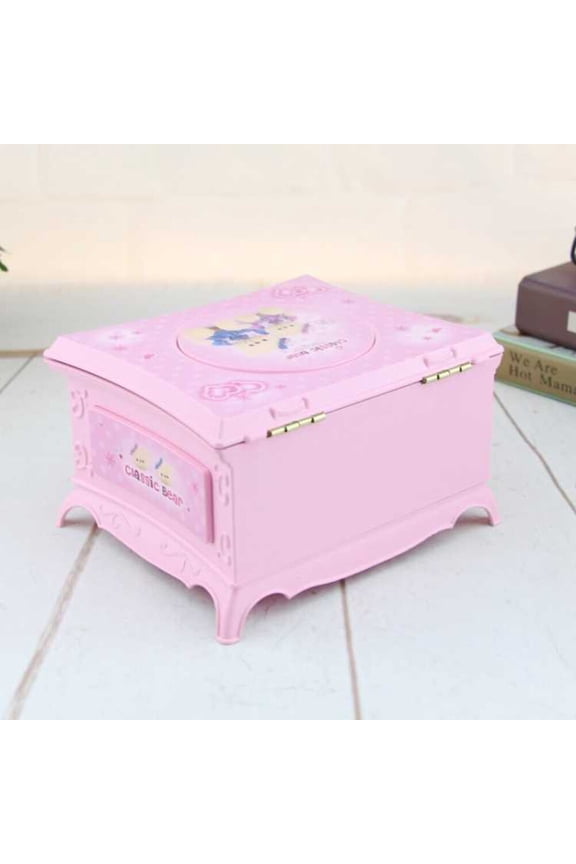 Elegant Pink Plastic Jewelry Box with Music Plays for Little Girls 1Set