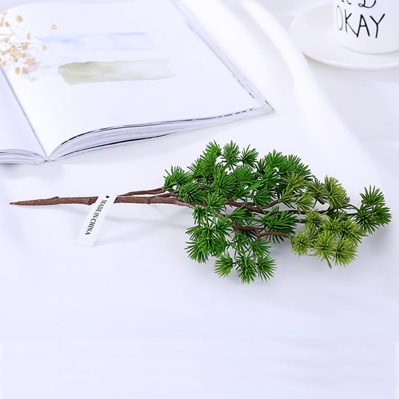 UNOMOR Evergreen Picks Simulation Pine Needle Plant Decorative Plastic Green 1Pcs