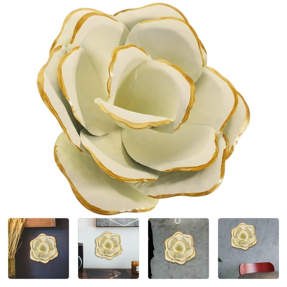 Soimiss Wall Sculptures Iron Flower Wall Decor White 1Pack