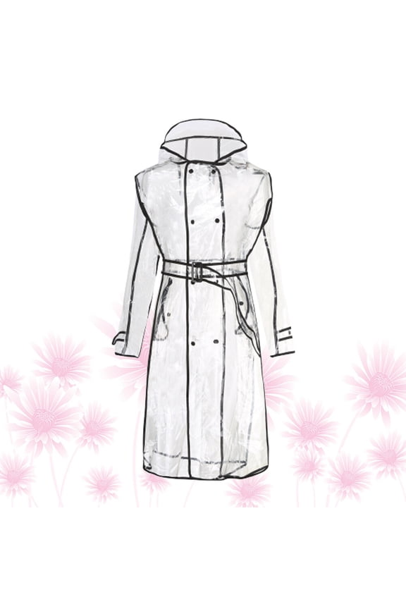 UNOMOR Girls Raincoat Women'S Hooded Rain Coat With Belt Lightweight Slicker Rainwear Size L