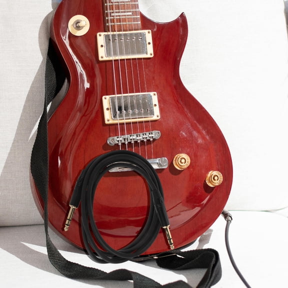 Soimiss Guitar Audio Cable 1 Pack Black Copper Zinc Alloy Pvc for Electric Guitar and Amplifiers