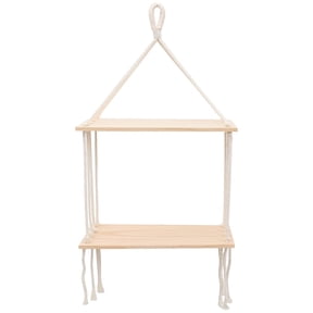 Soimiss Hanging Rope Shelf Decorative Display Beige for Apartment and Friends 1Pack