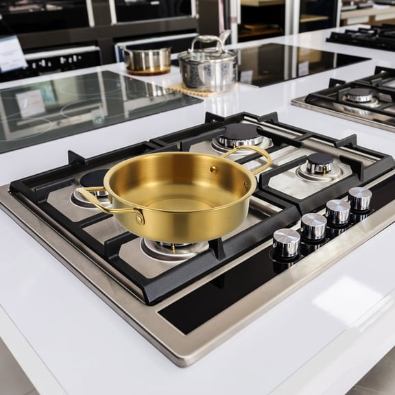 Soimiss Small Cooking Pot Hot Pot Wok Golden Nonstick Surface for Home Kitchen 1Set